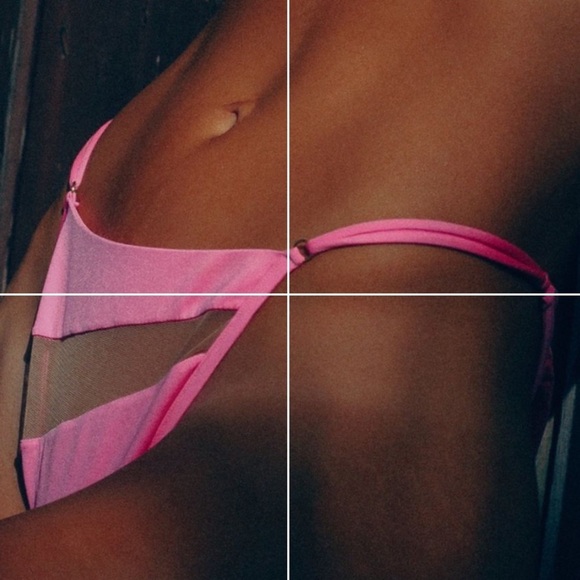 Monica Hansen | Money Maker Strappy Mesh Panel Bikini Bottom Pink Panther | M - Picture 2 of 16